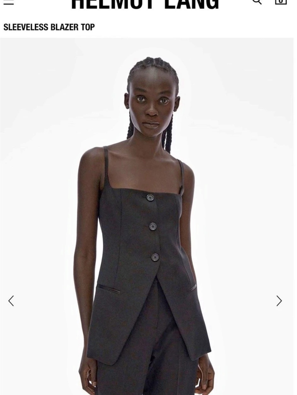 Helmut Lang Sleeveless Blazer Top Black